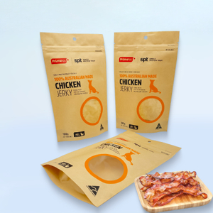 Sac d'emballage alimentaire pour animaux de compagnie, pochette à fond plat en papier d'aluminium, vente en gros