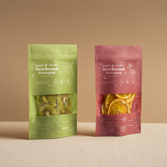 Soupchez la pochette en papier Kraft Fruit avec fenêtre 