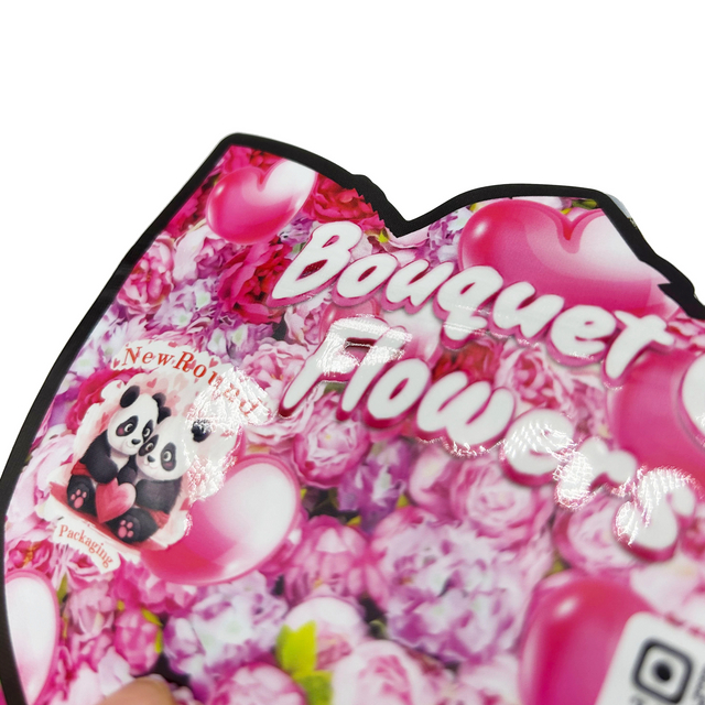Sac personnalisé à fermeture éclair en aluminium anti-odeur de 3.5g, mat avec tache UV, emballage de gommes à bonbons, sac en Mylar découpé avec des matrices de forme spéciale